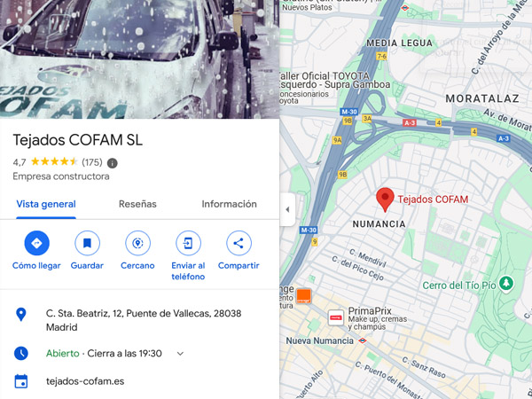 Reviews Google Maps Tejados Cubiertas Madrid